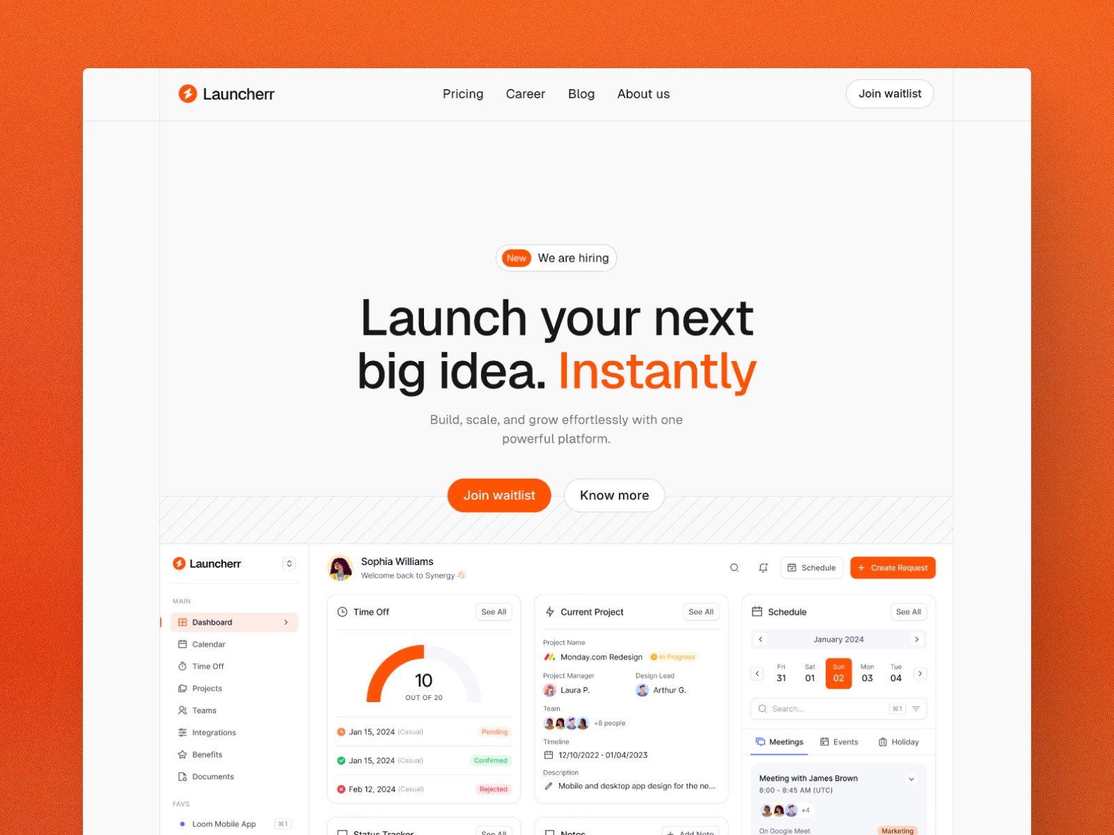 Launcherr — 极简现代 SaaS 产品官网设计灵感