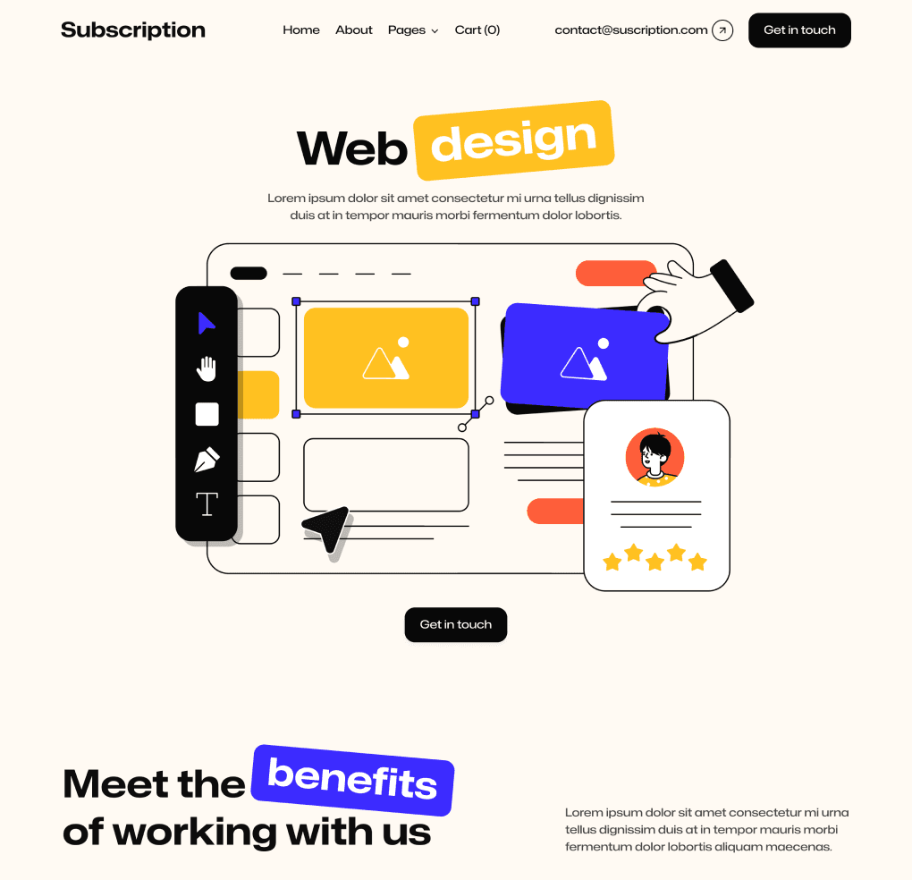 Subscription X - Service Single Page - Design Subscription Agency Framer Template