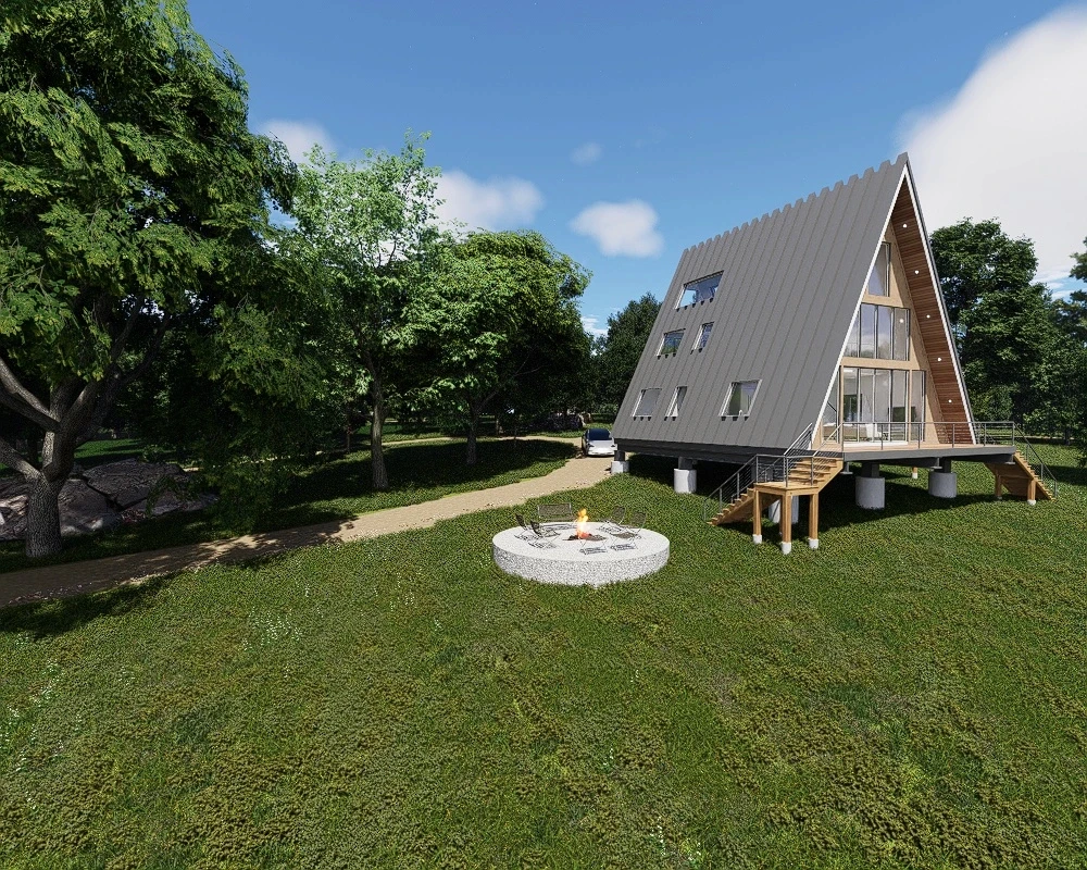 A-Frame building exterior render