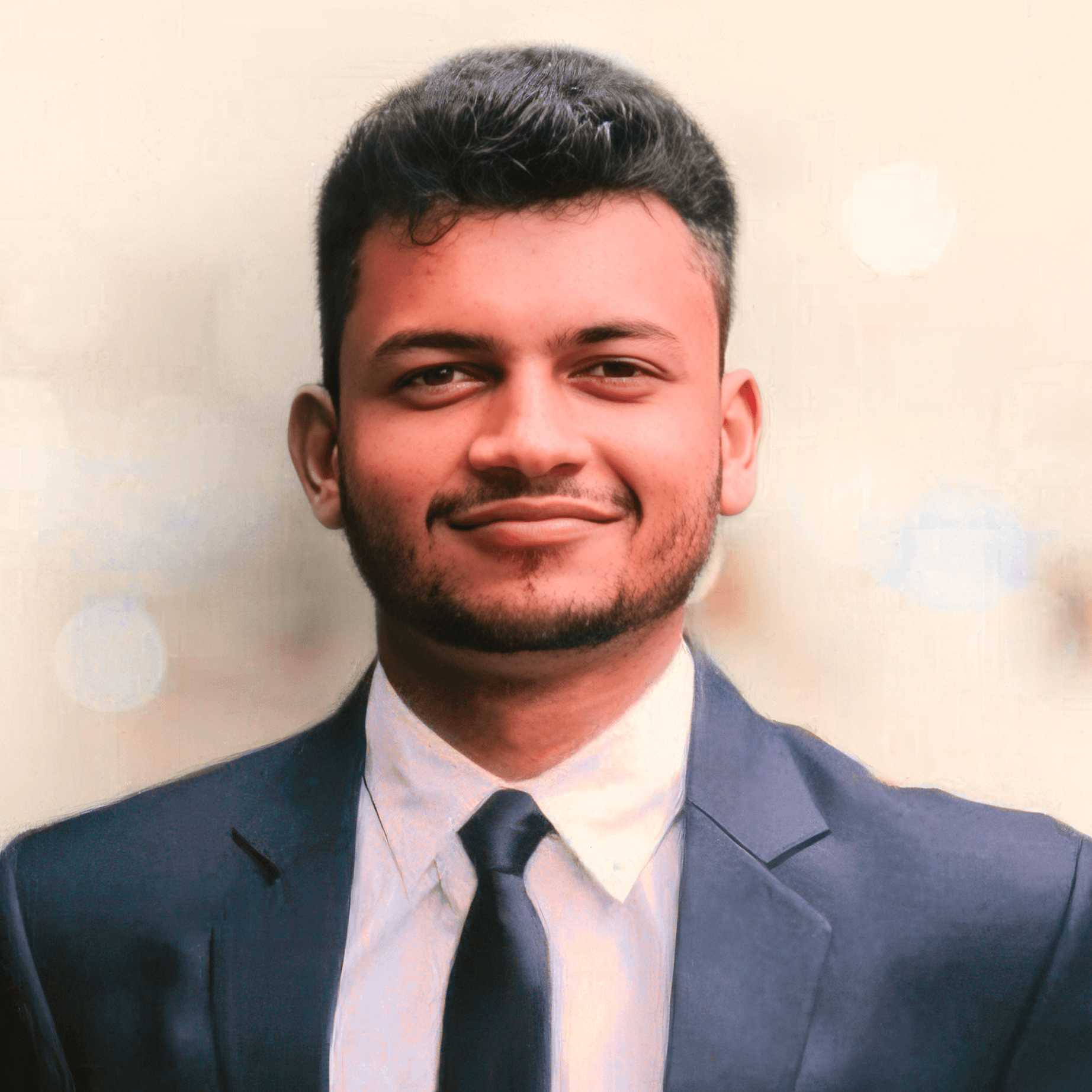 Woman with red hair and sunglasses smiling, wind-blown hair, with hot air balloons in the background.