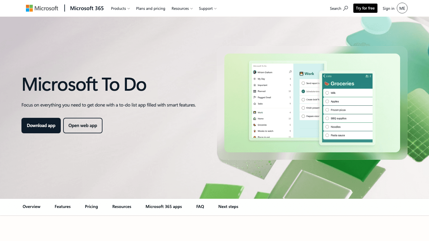 Microsoft To Do app screenshot