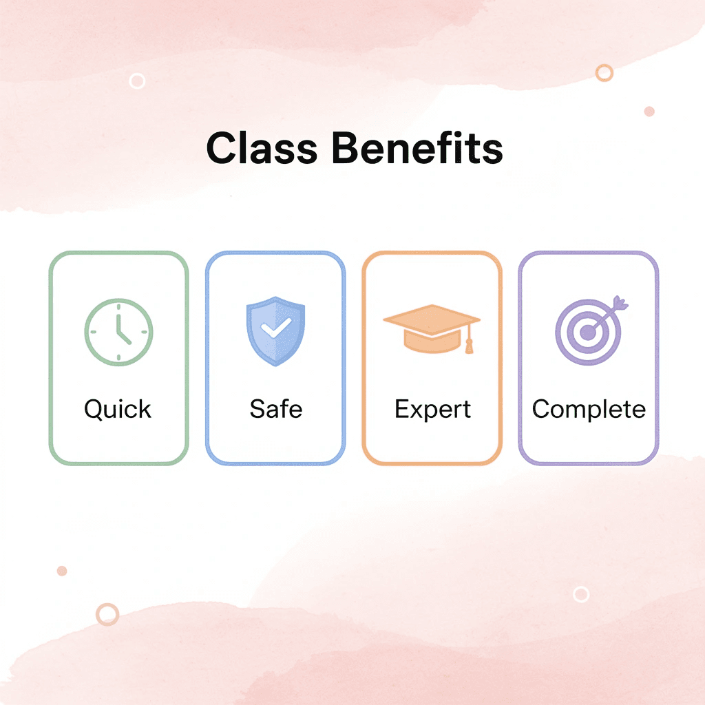 Infographic showing four key class benefits