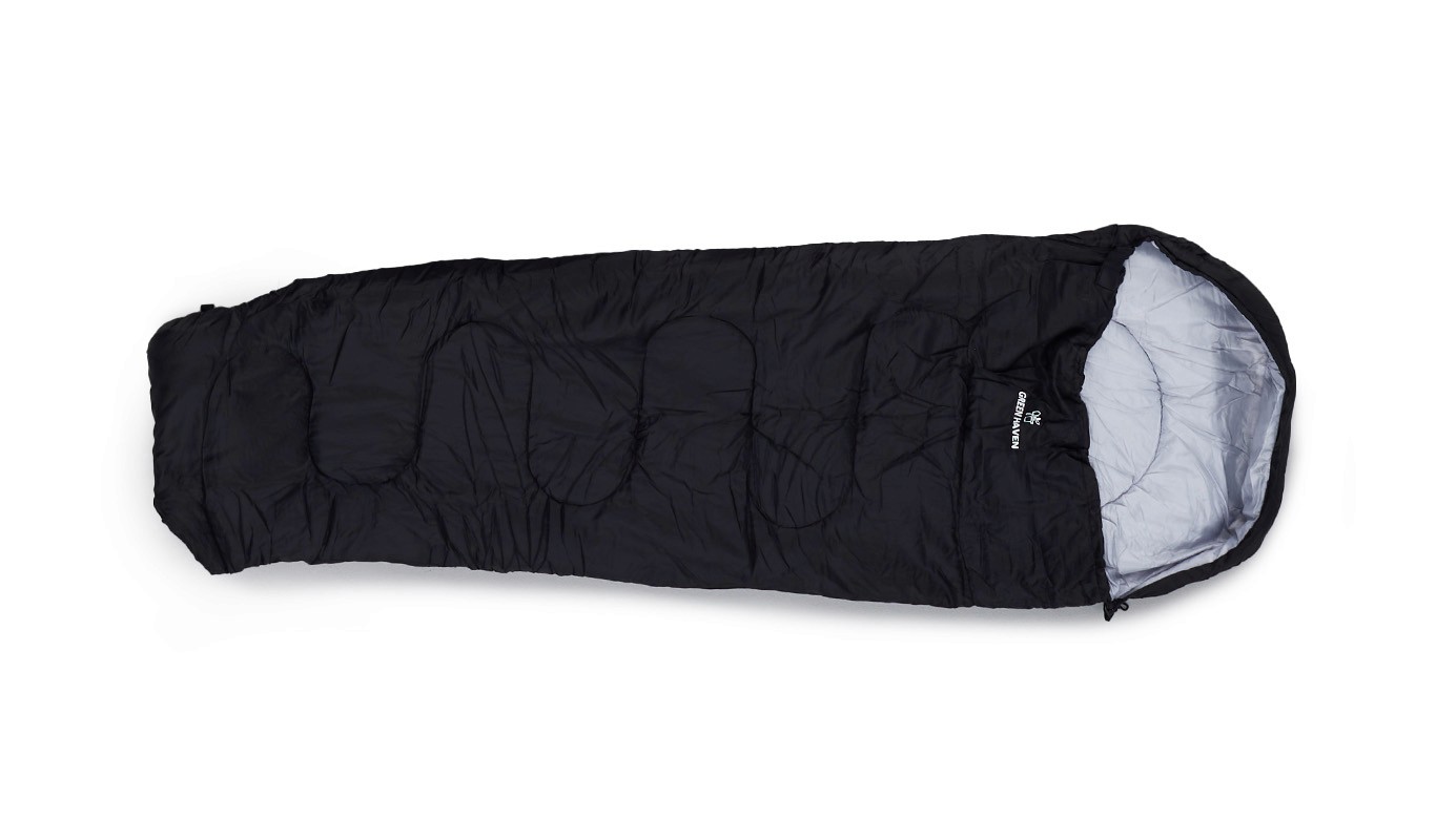 A black sleeping bag