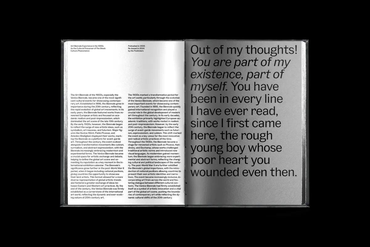 Book layout with Jouter Sans as text typeface