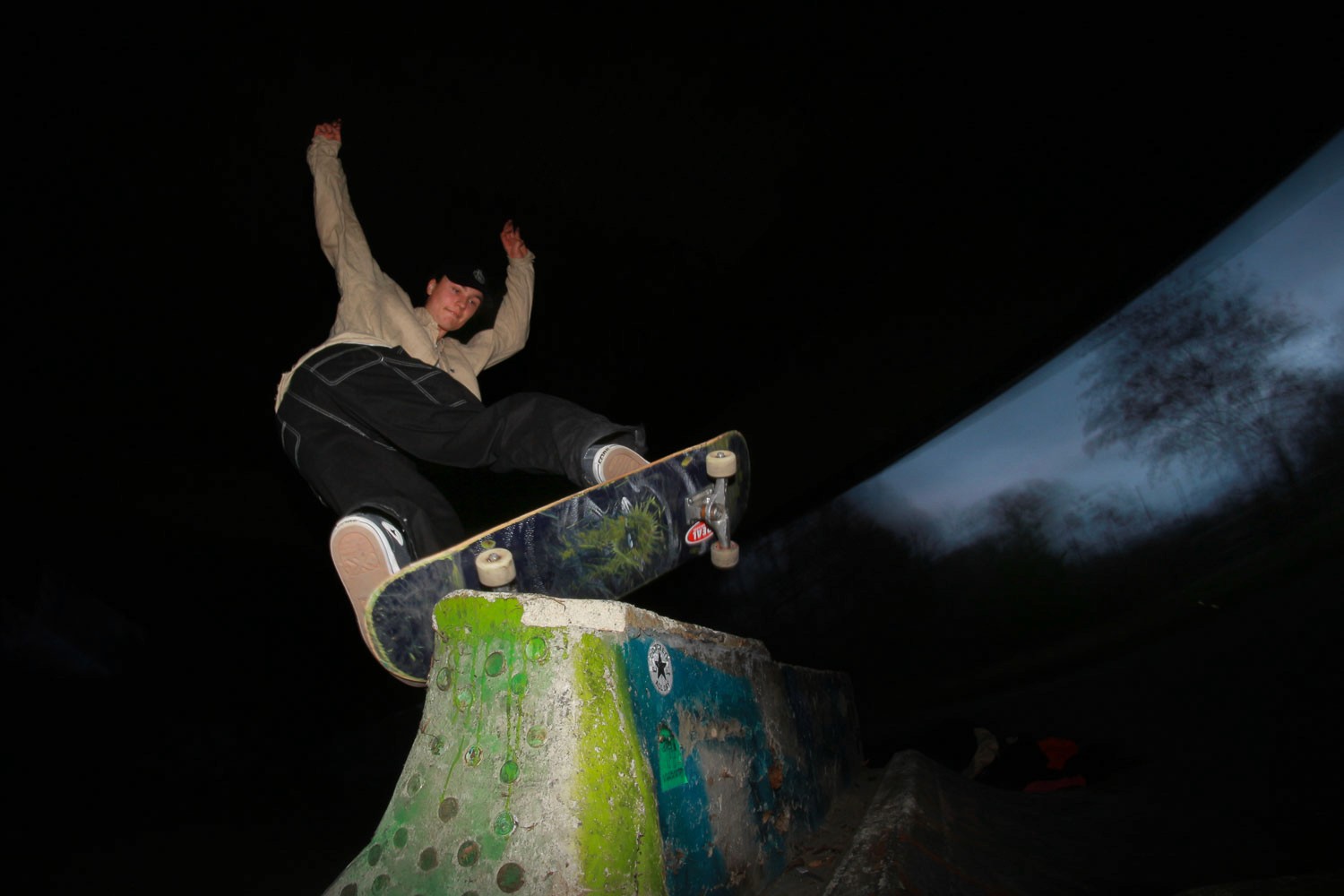 skateboard grind wide-angle lens