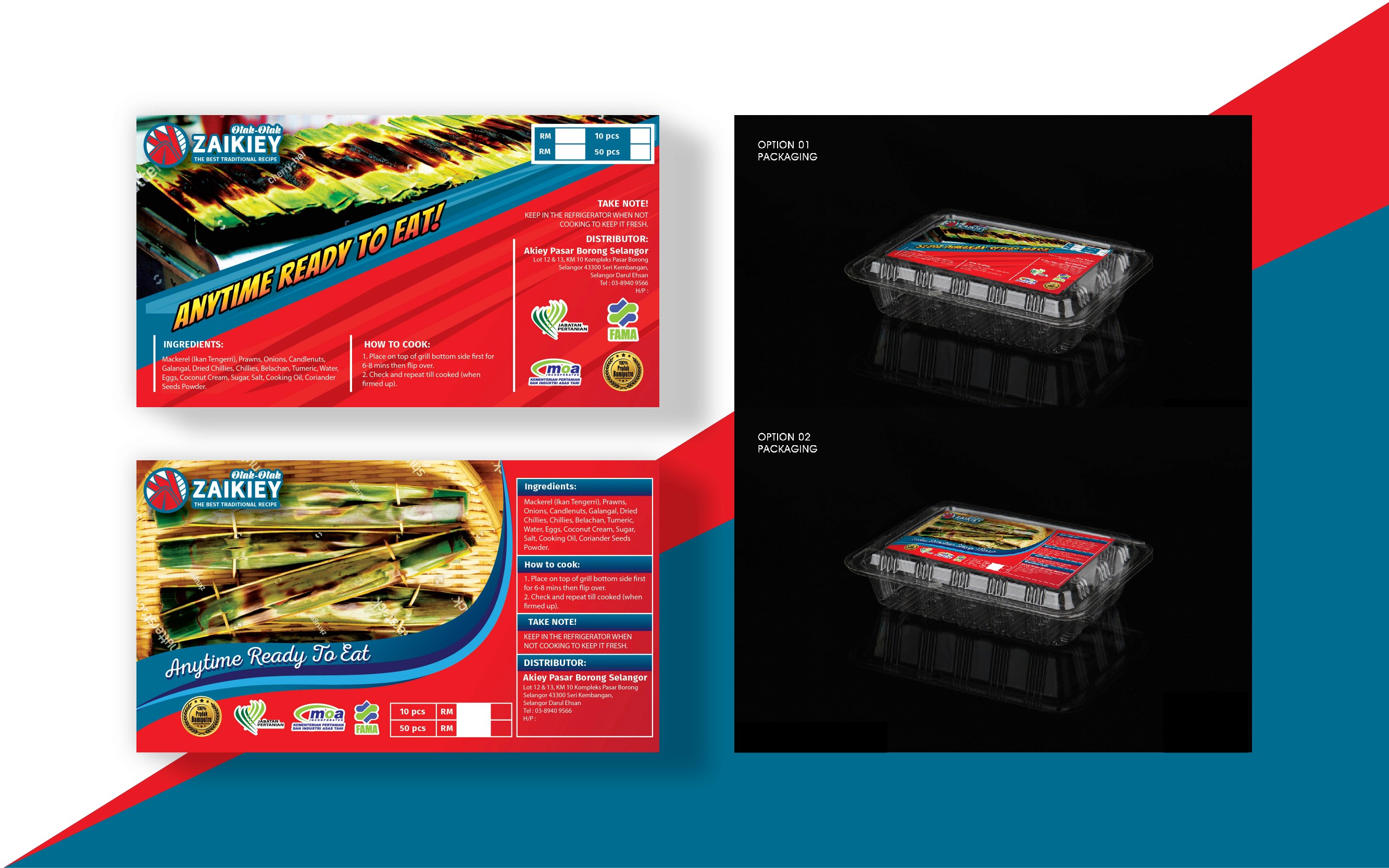 sticker label for otak otak plastic transparent packaging