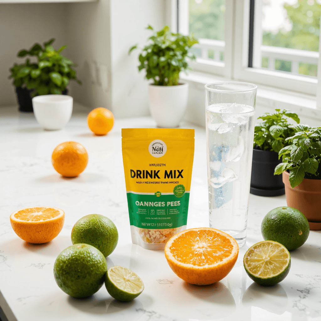 product photography of drink mix