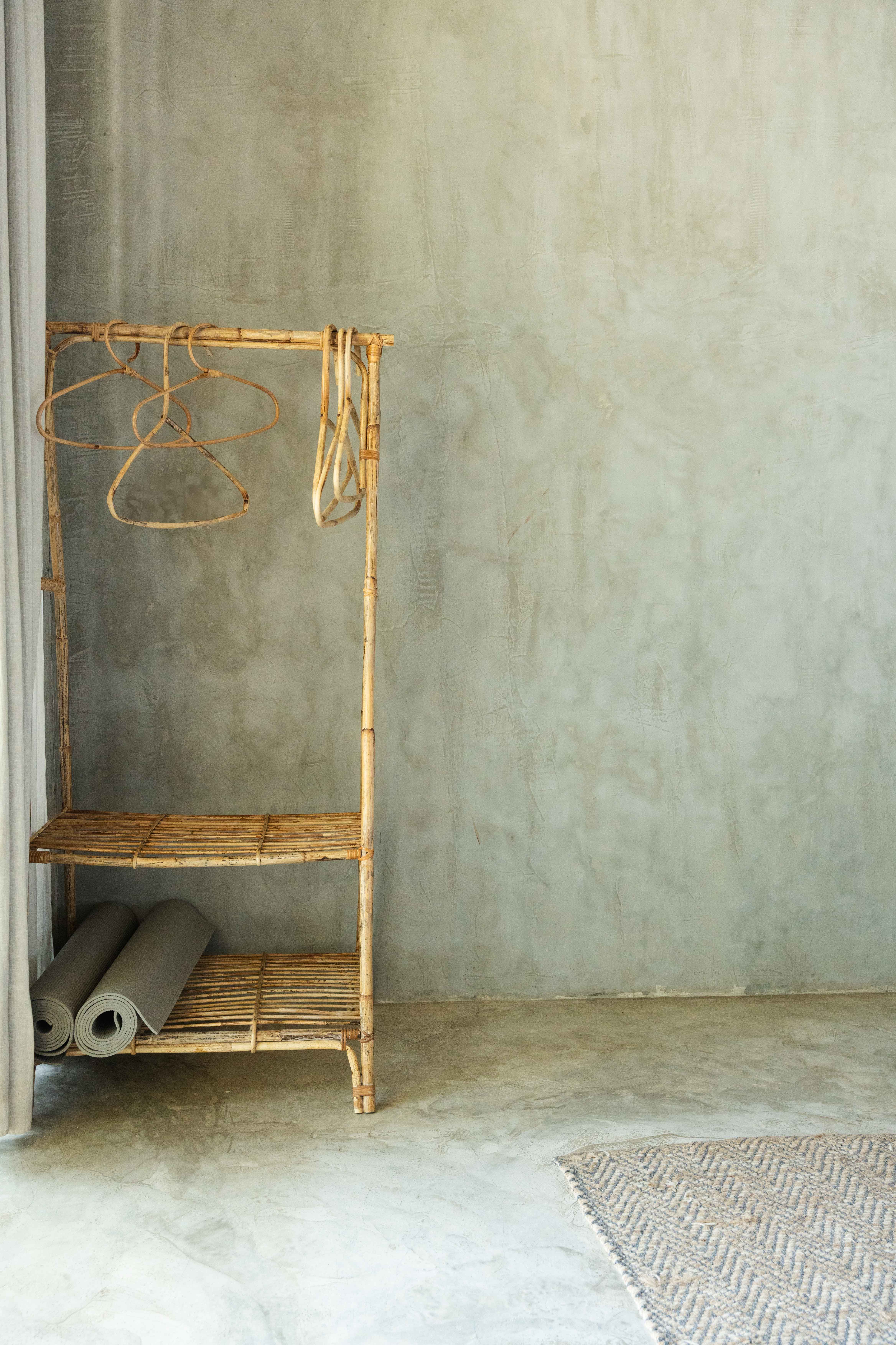 Clothing rack in hotel room