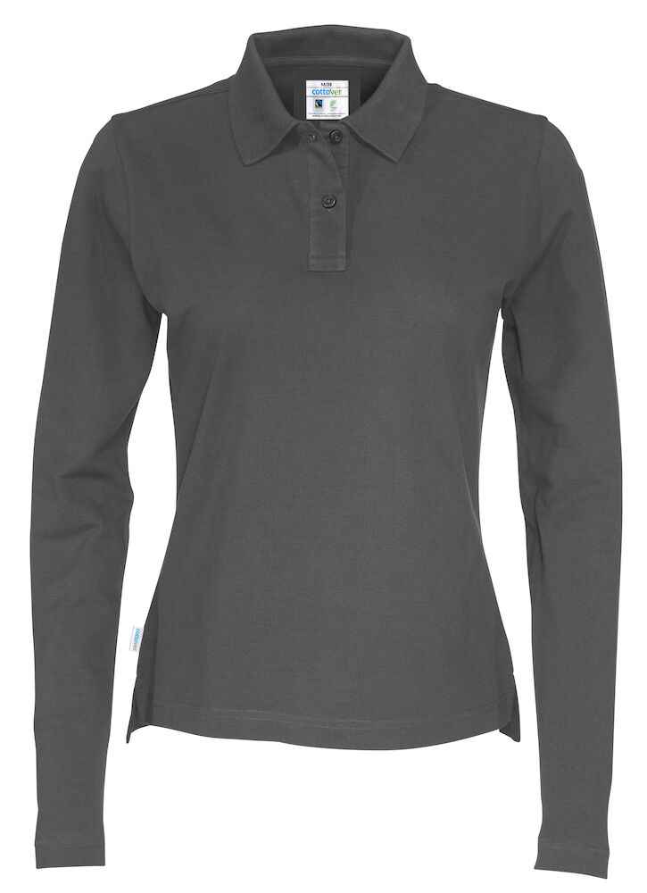 Overall dames Zwevegem bij Vanatex — Cottover Polo Pique Long Sleeve Lady – Gots Gecertificeerd