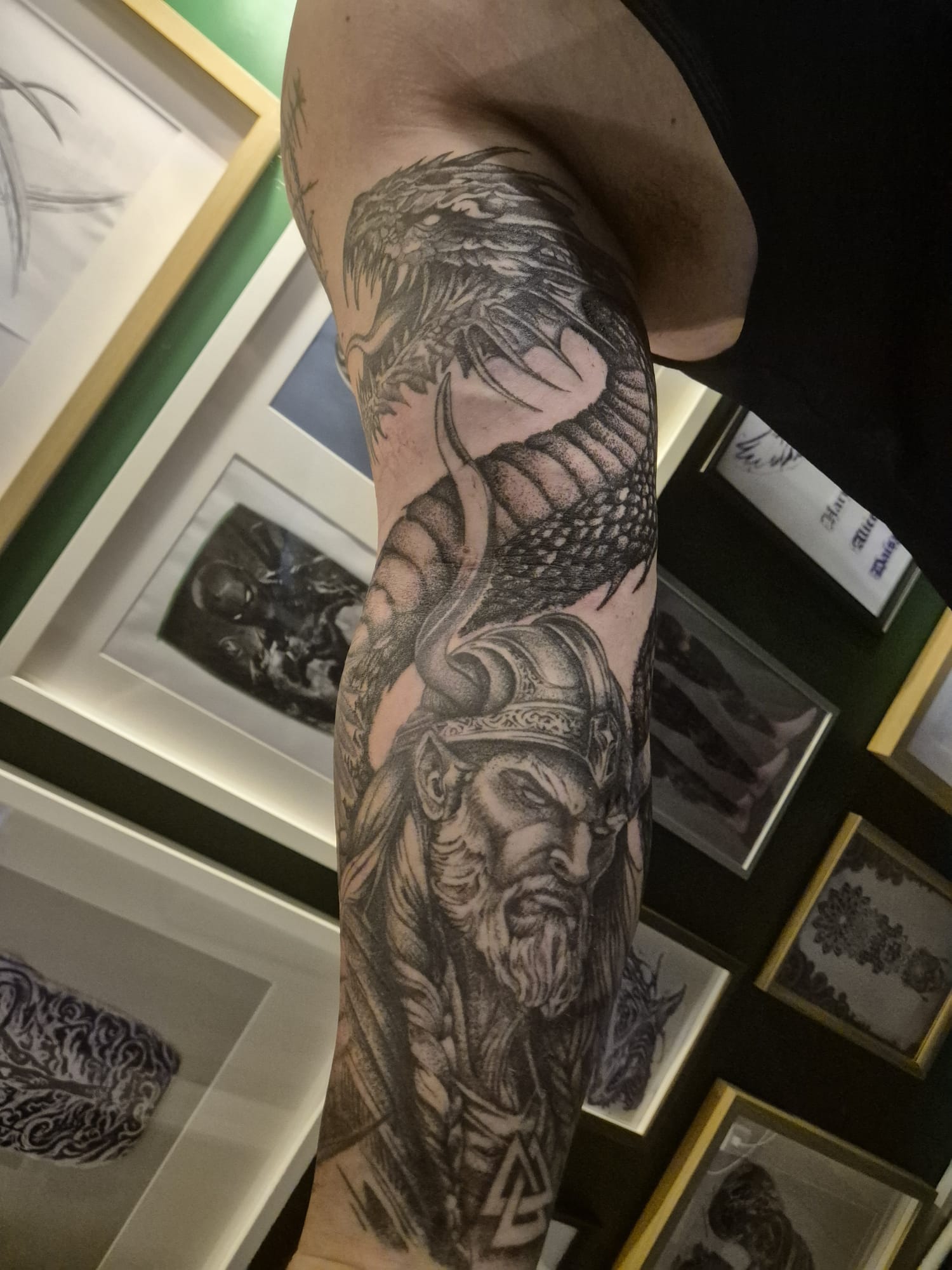 Arm tattoo of a pirate.