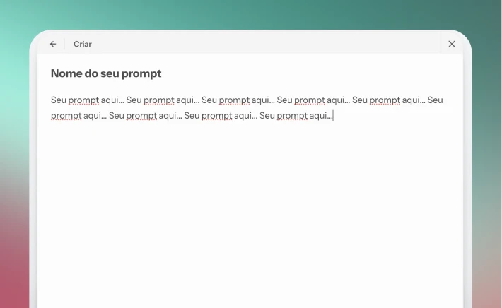 Crie um novo prompt