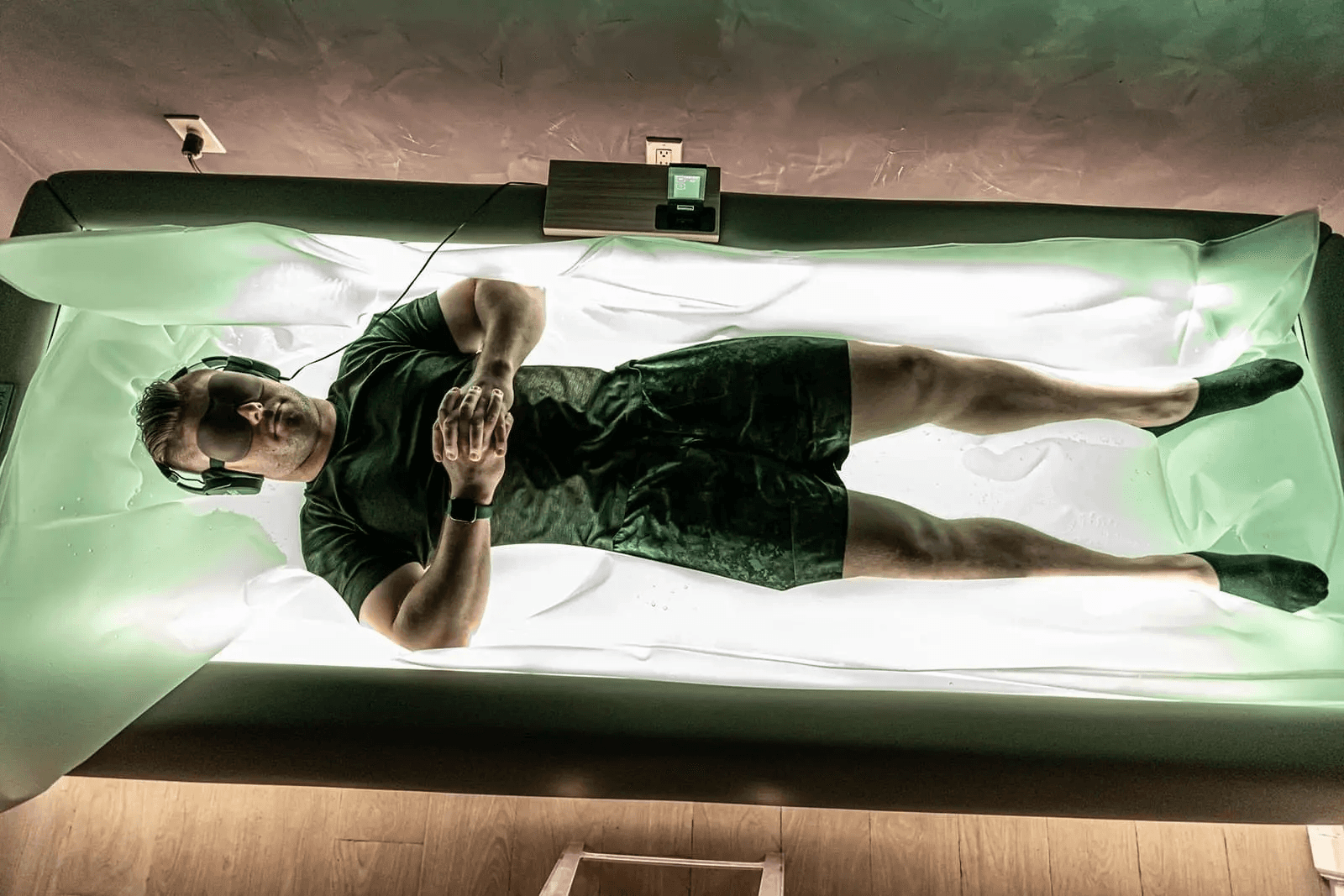 woman running wearing armband