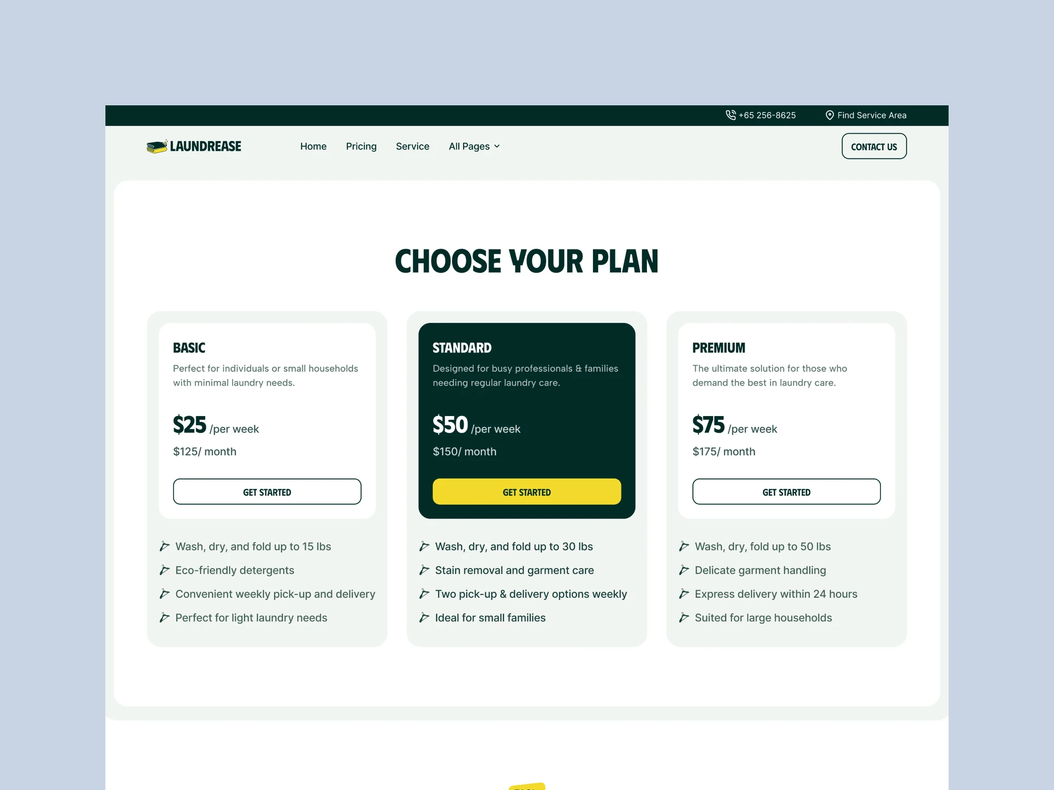 Laundry Service Website Template
