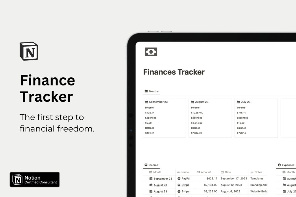 Notion Free Templates Finances Tracker