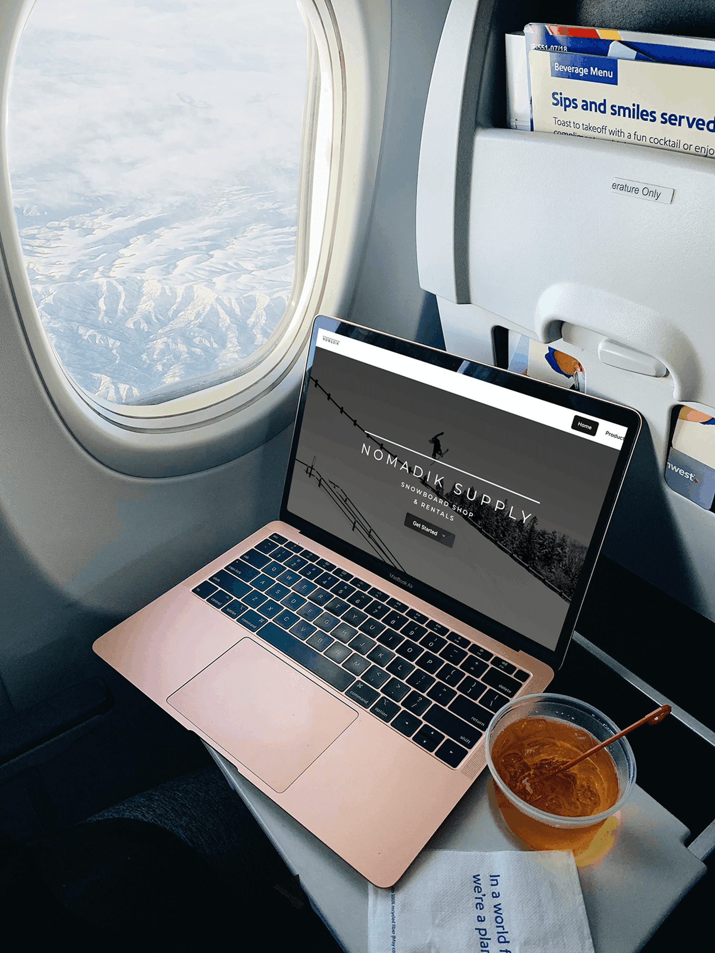 device with website mockup