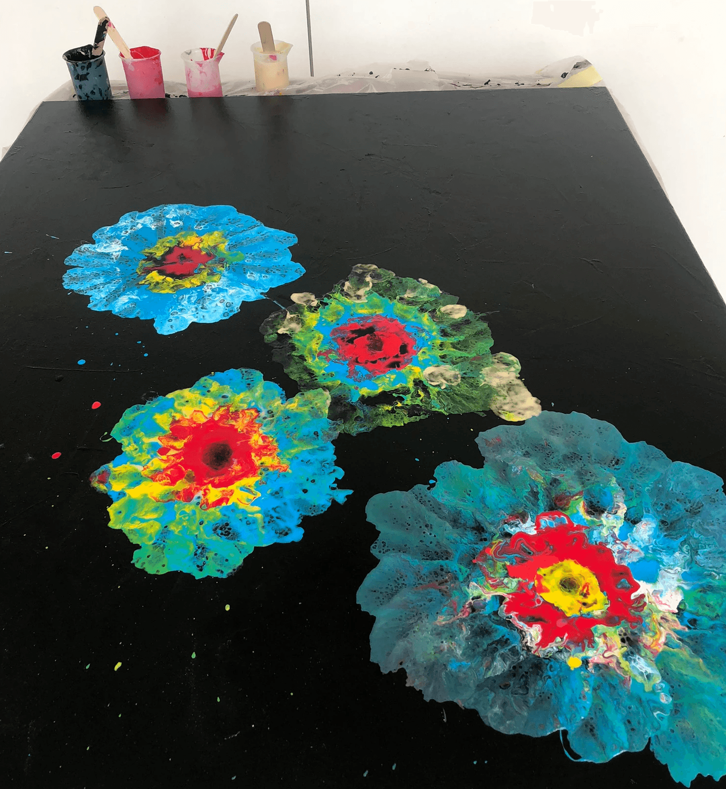 Blank canvas on easel