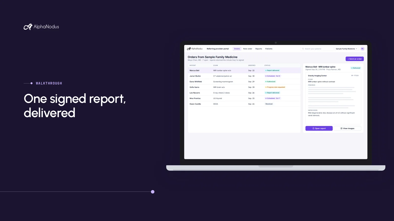 Video poster: Walkthrough: one signed report, delivered