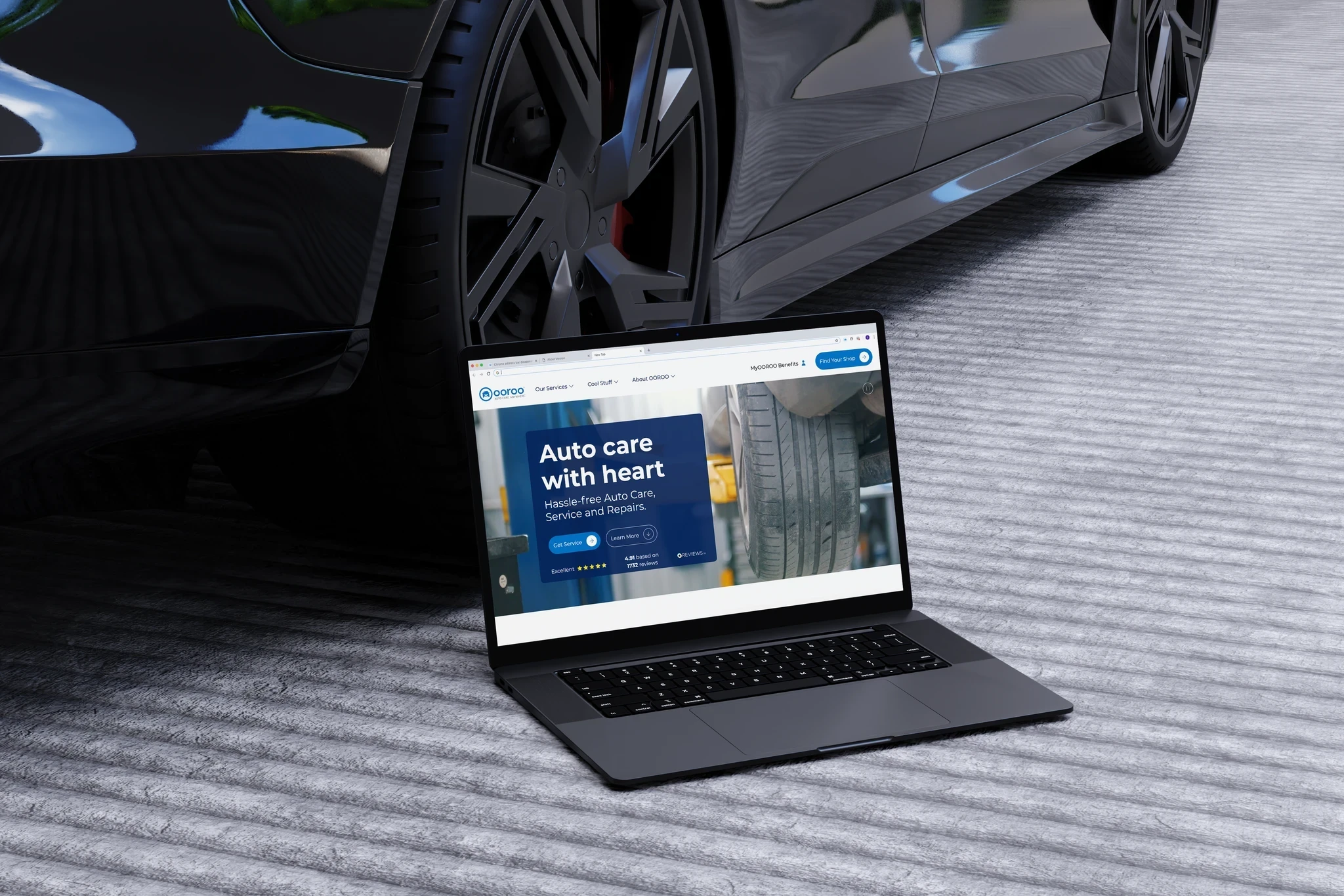 laptop on ground