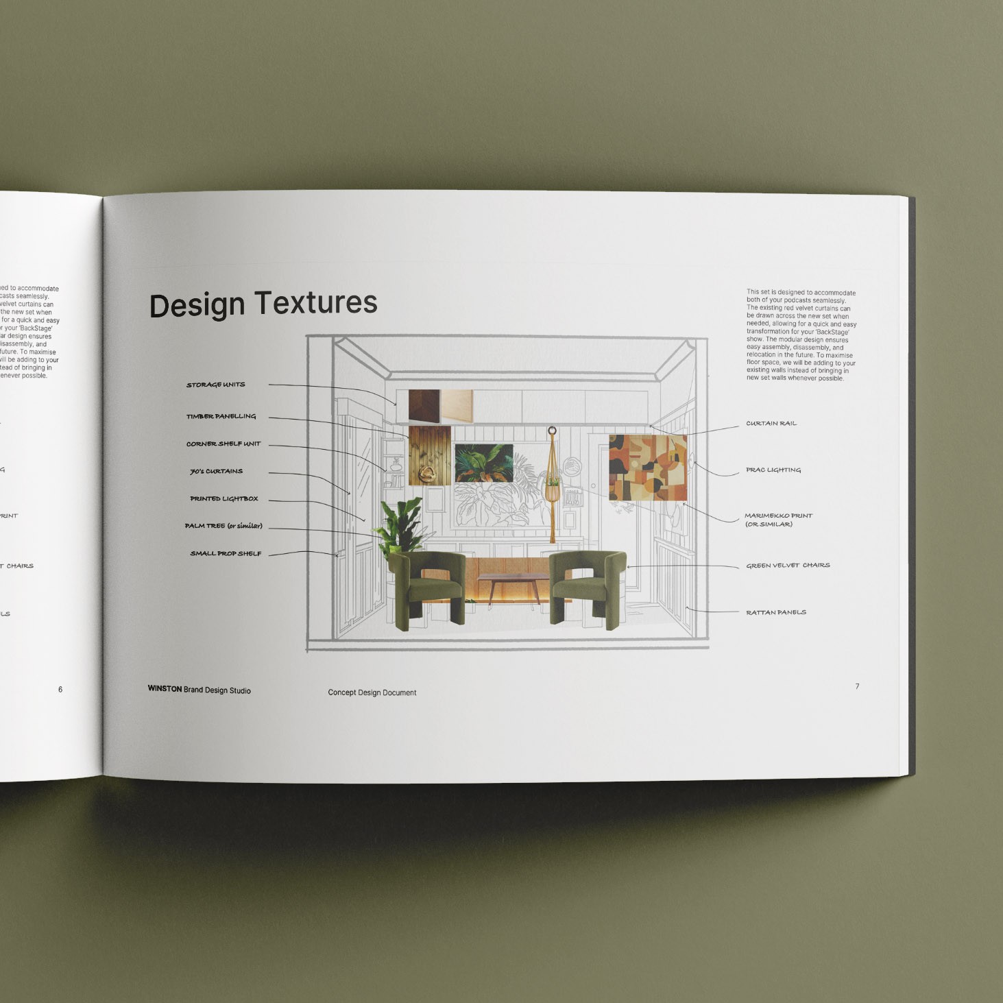 Laptop website mockup on chair