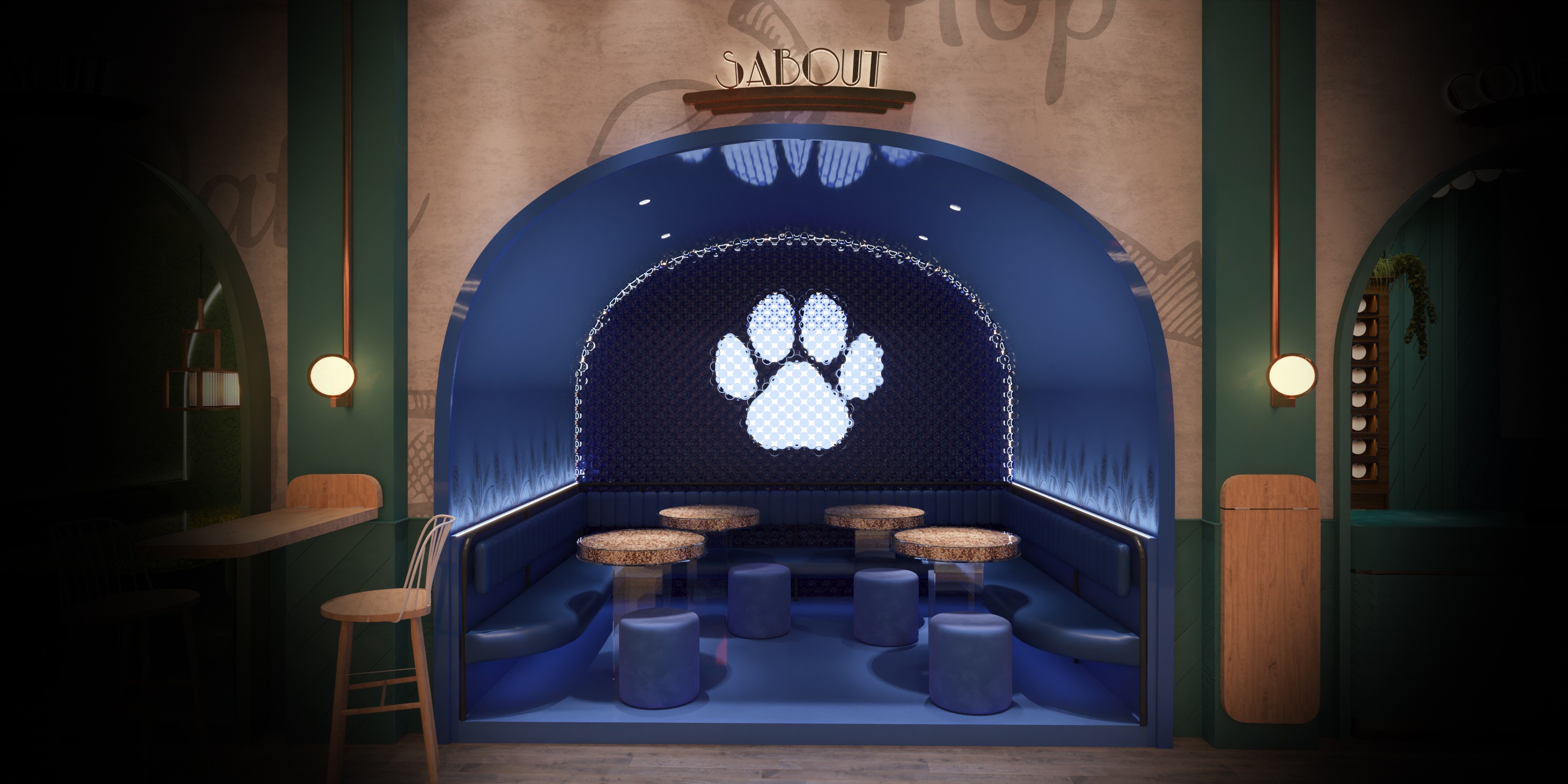  cereals beer room of Tiger Bock design concept bar in Strasbourg with creative materials and direction inspired by beer brewing 