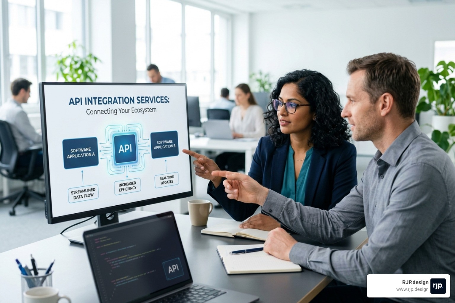 Custom API development and middleware architecture diagram - API integration services