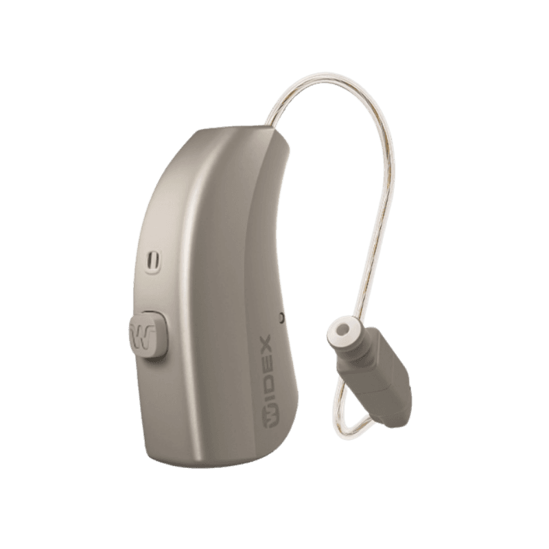 Widex Moment 330 RIC-312, appareil auditif micro-contour à pile 312 reconnu pour sa qualité sonore. Accompagnement Audio Pour Tous.