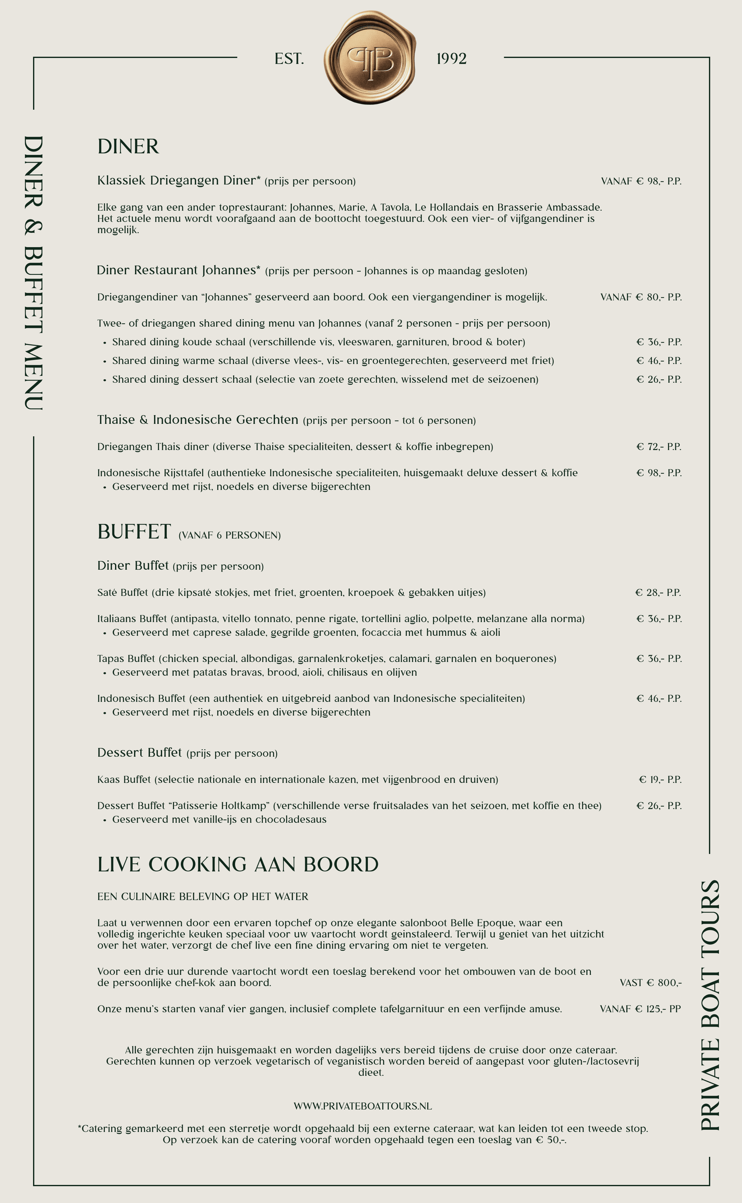 Diner & Buffet Menu