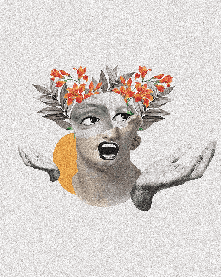 Elegant Figure with Cormorants