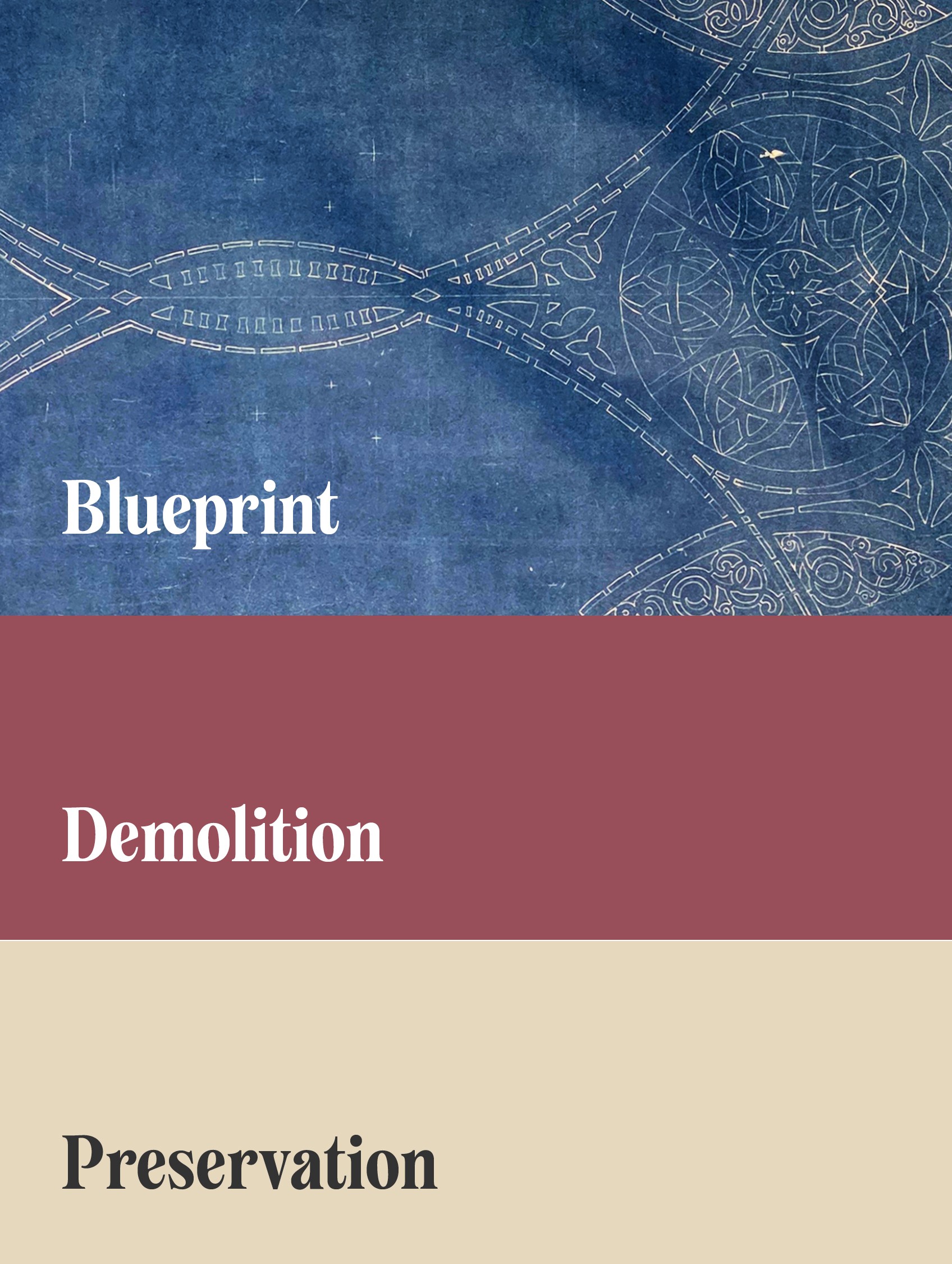 Archive app color palette based on blueprints, demolition, and preservation.