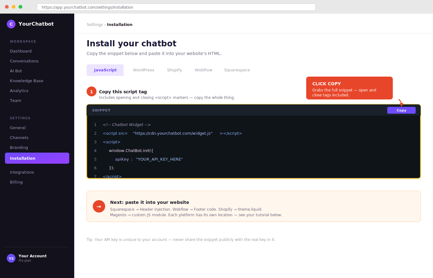 Adding a Chatbot to Magento via JavaScript Embed