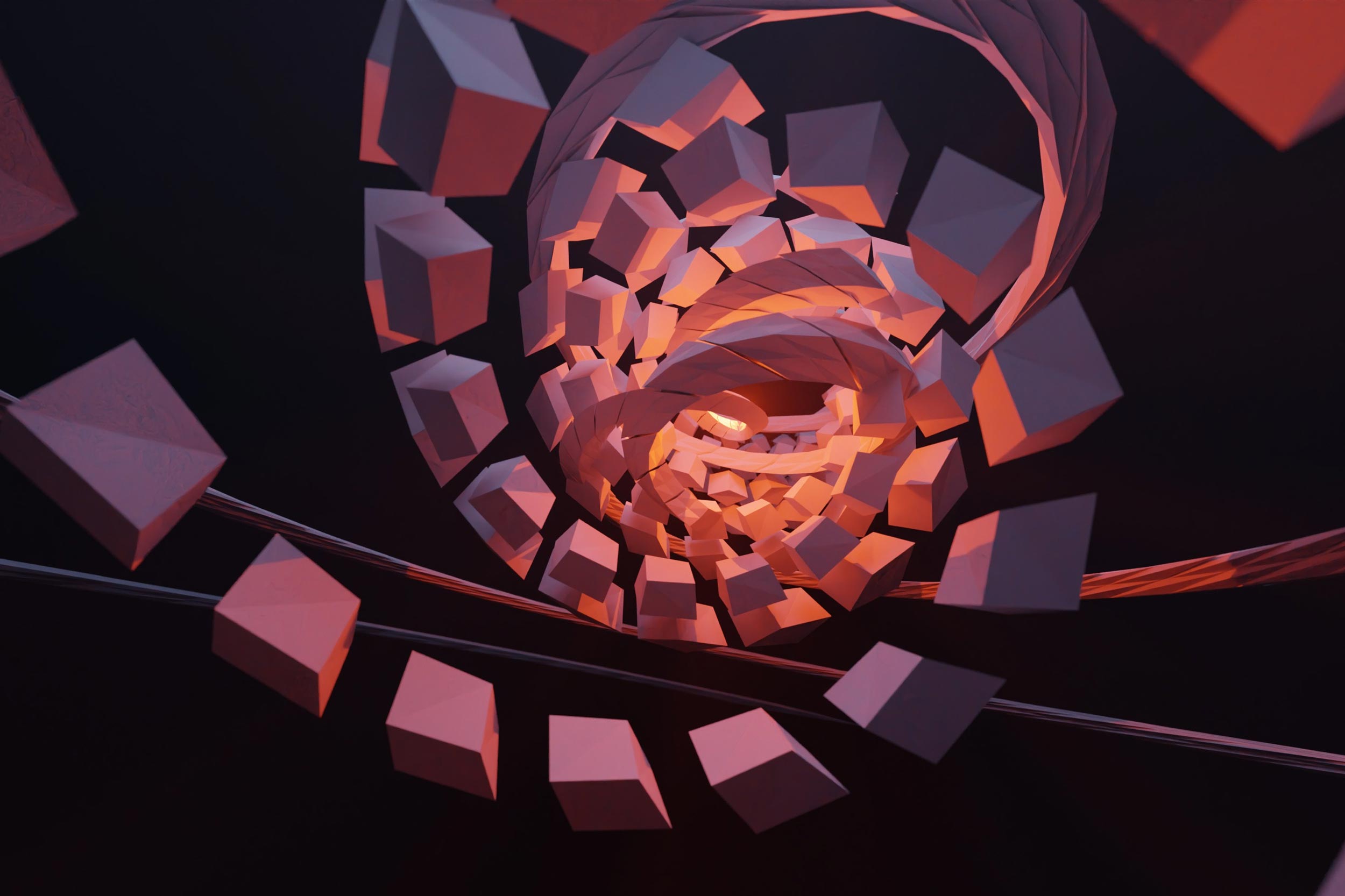 Illustration of Cuboids and Planes Stacked Layer by Layer