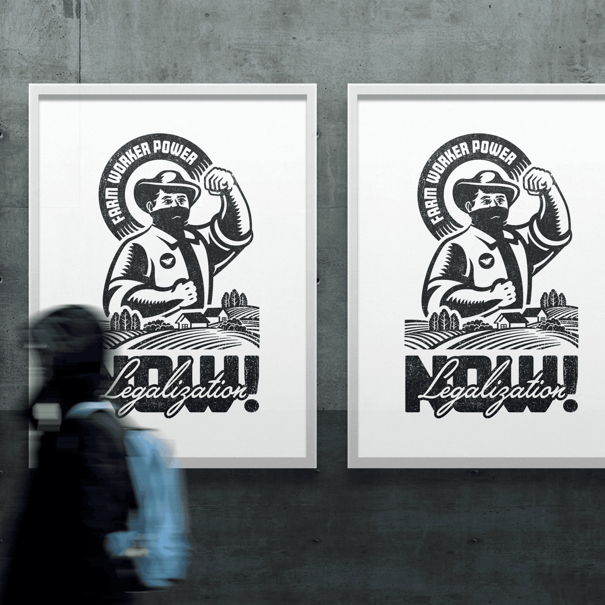 UFW Foundation Farm Worker Illustration Design, Legalization Now