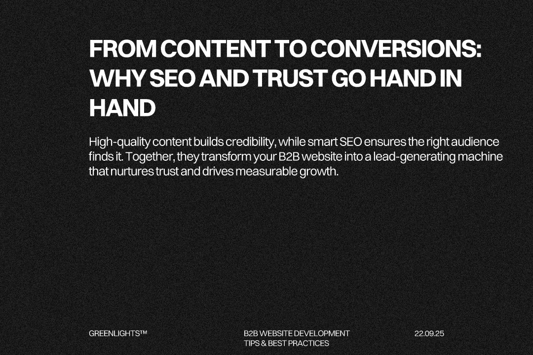 B2B website development content and SEO best practices checklist with clear CTAs, trust-building content, and integrated digital marketing tools