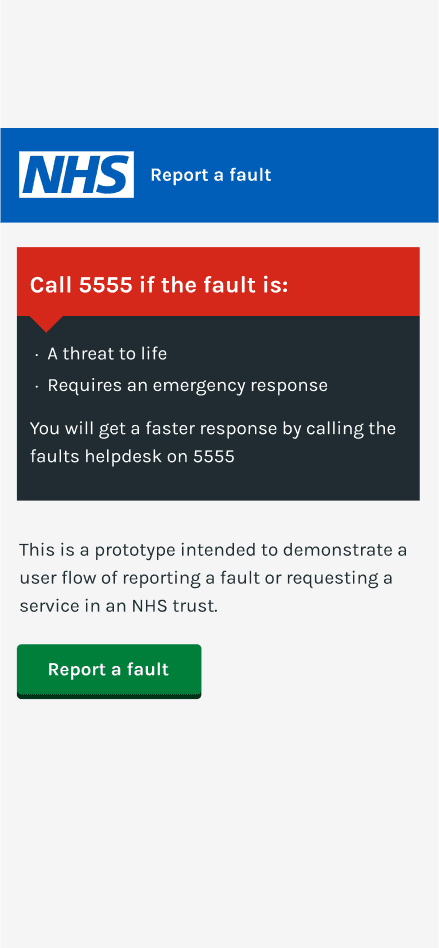 NHS Fault reporting app