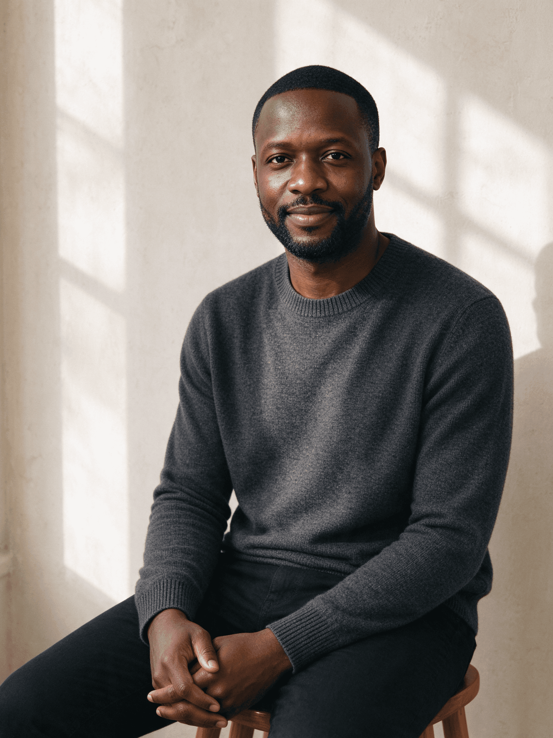 Portrait of Jonas Okafor, type designer