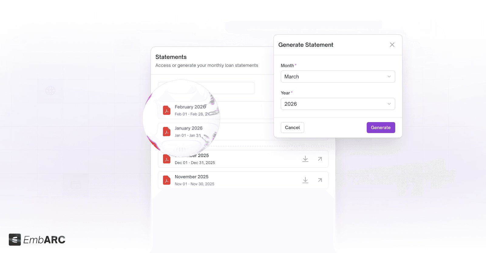 LendAPI Platform Upgrade v3.1.4 - embARC - Statement Generation