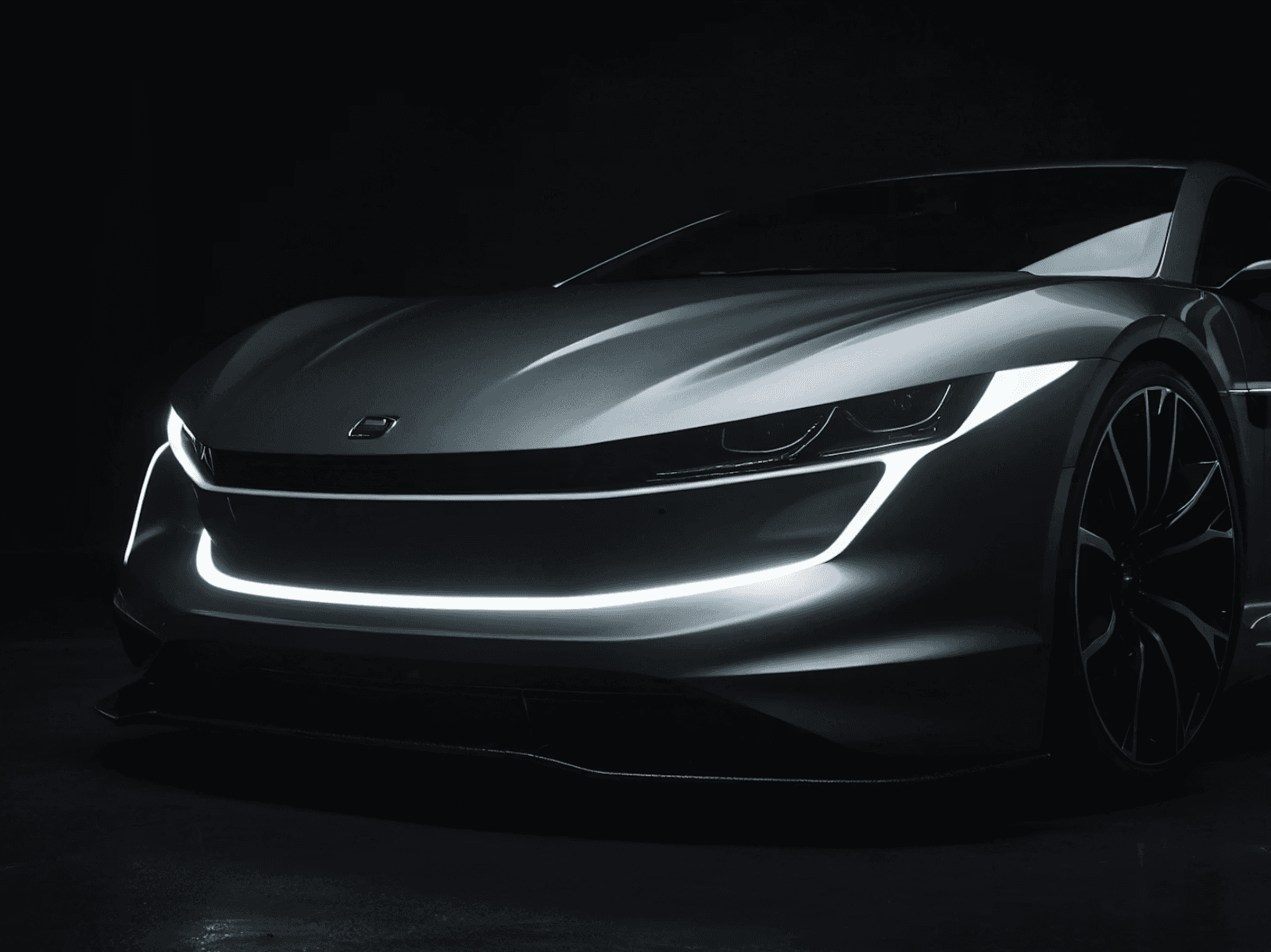 Silver car front view