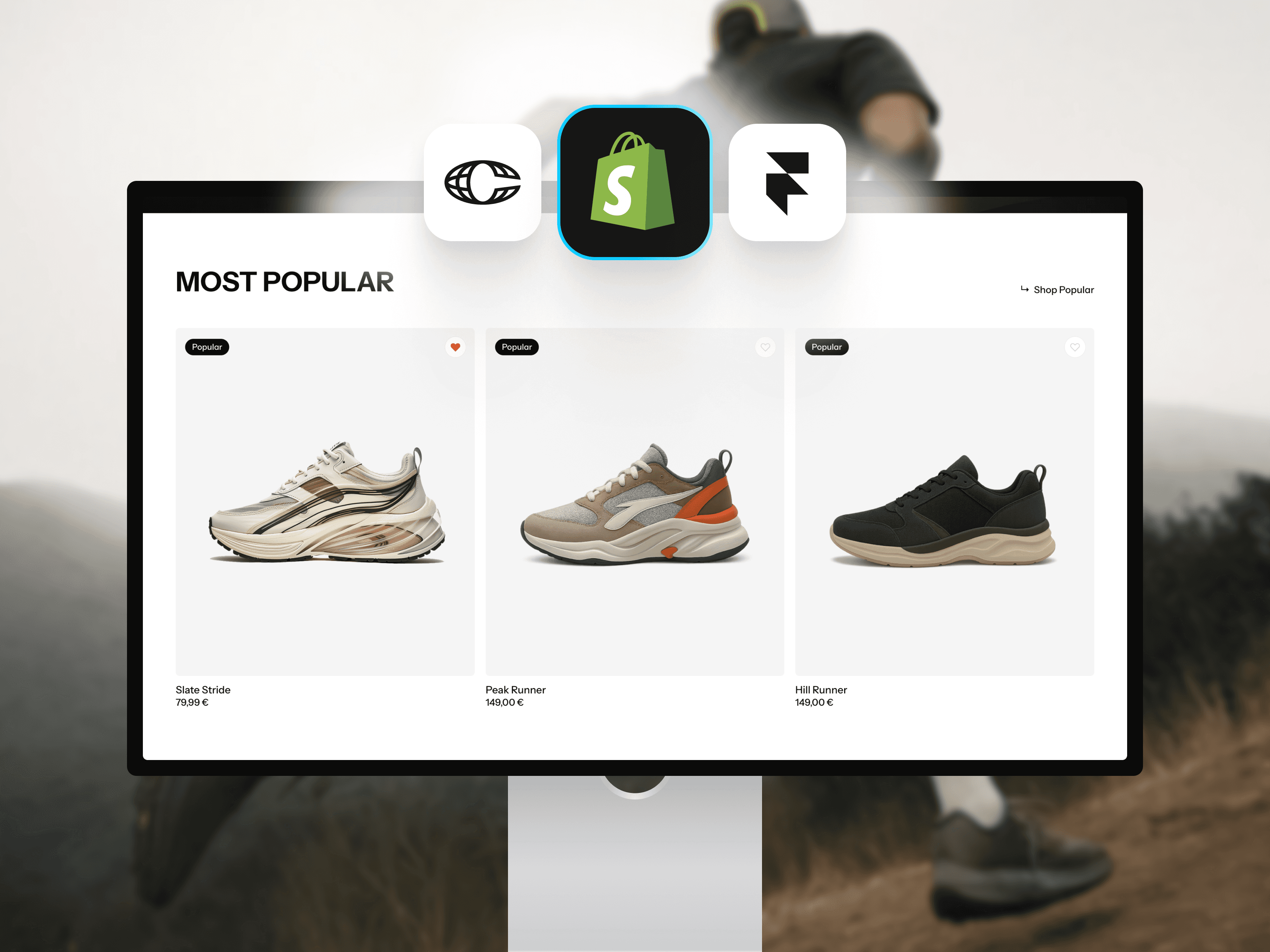 Performance-focused Framer Commerce template demonstrating superior speed and full Shopify integration for athletic brands.