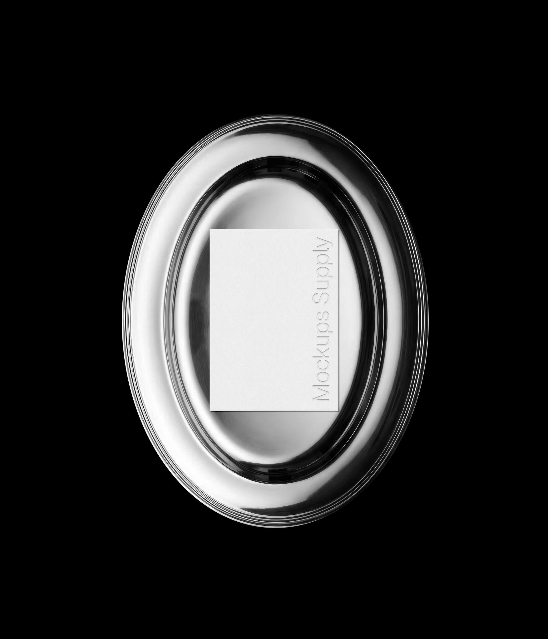 Realistic A5 menu card mockup with pressed logo on metal plate for identity design