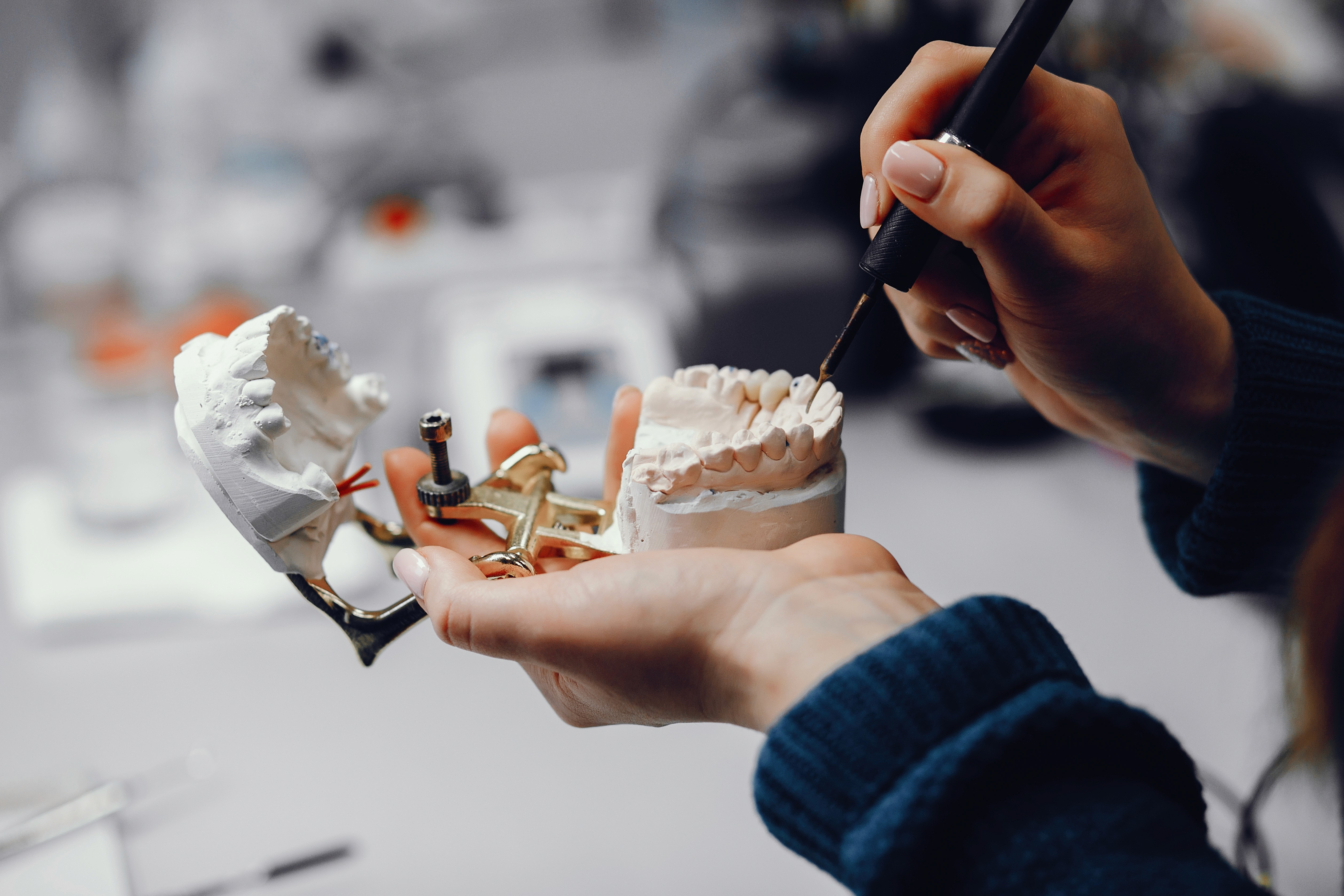 Female child sitting in a dentistry chair