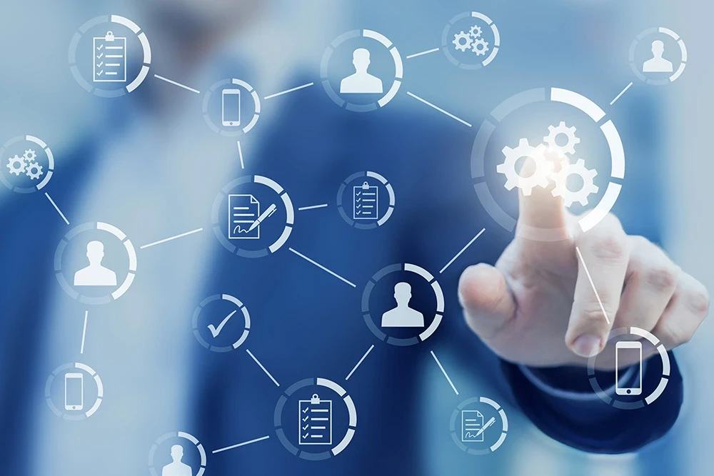 Ilustração de automação de fluxo de leads e processos de marketing digital para agências que querem reduzir CAC