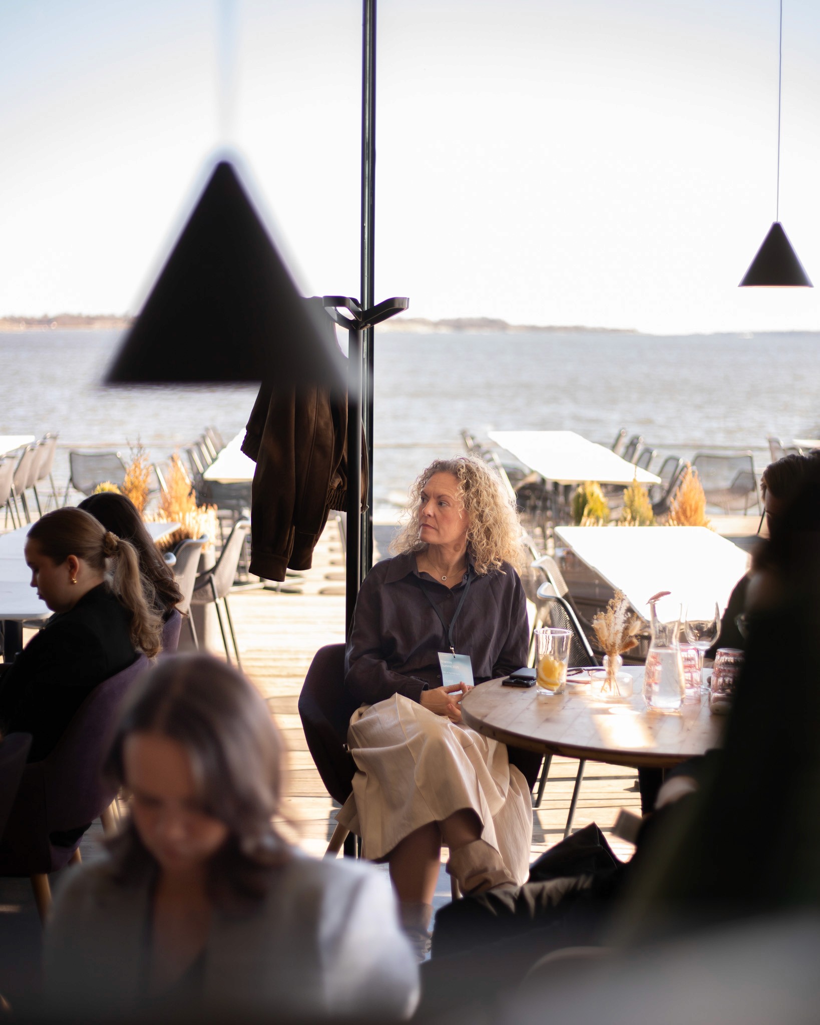 The view from inside — sun, sea, and focused attention