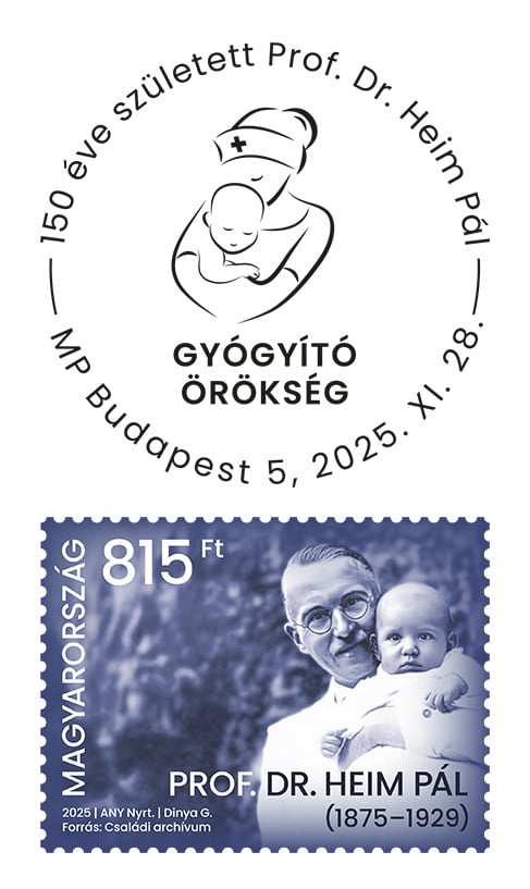 A kórház logója kék háttér előtt