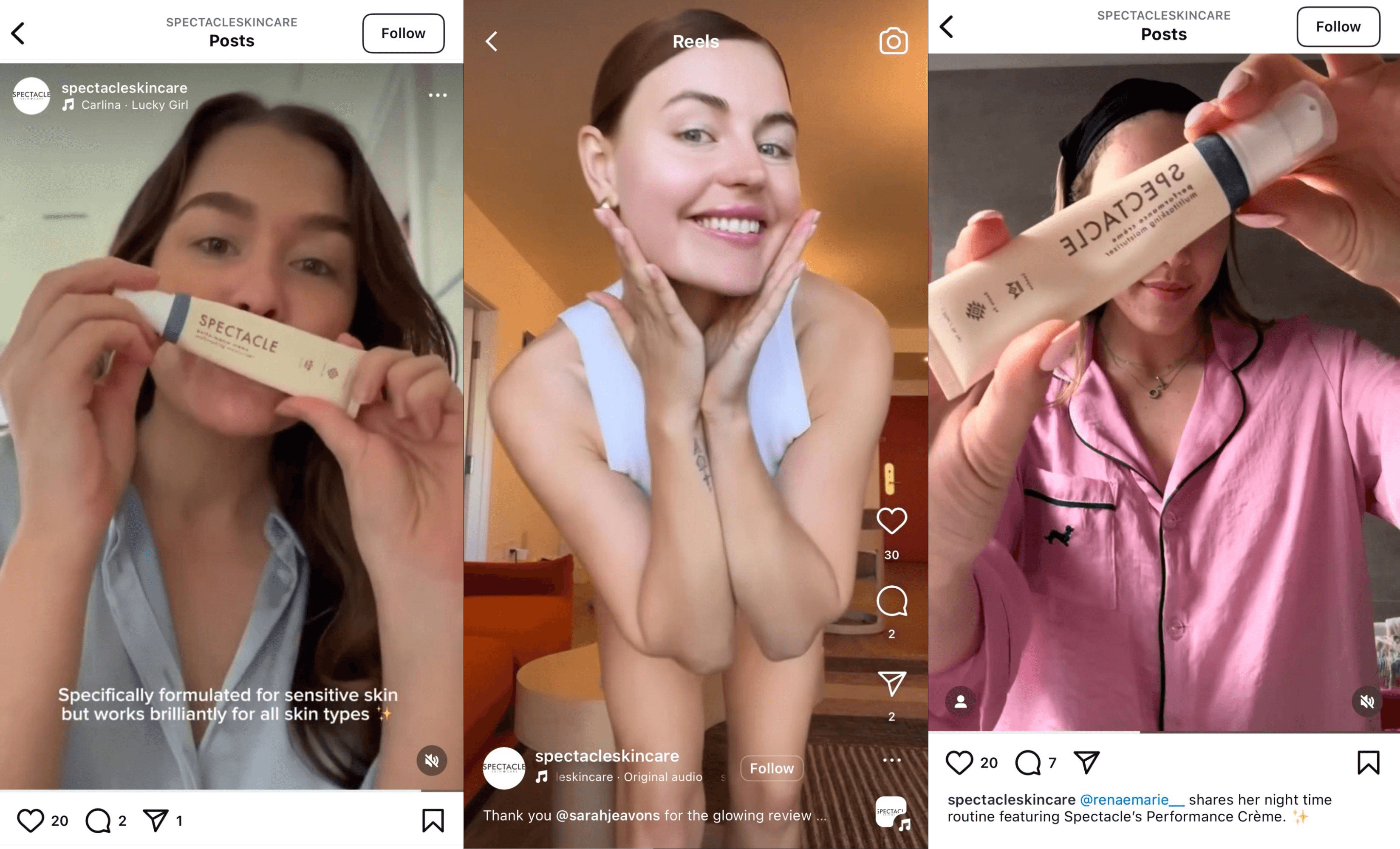 Spectacle Skincare’s influencer marketing