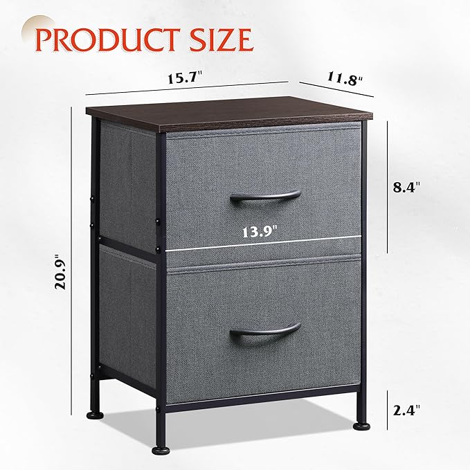 Elegant fabric nightstand with ample storage space and a timeless design.