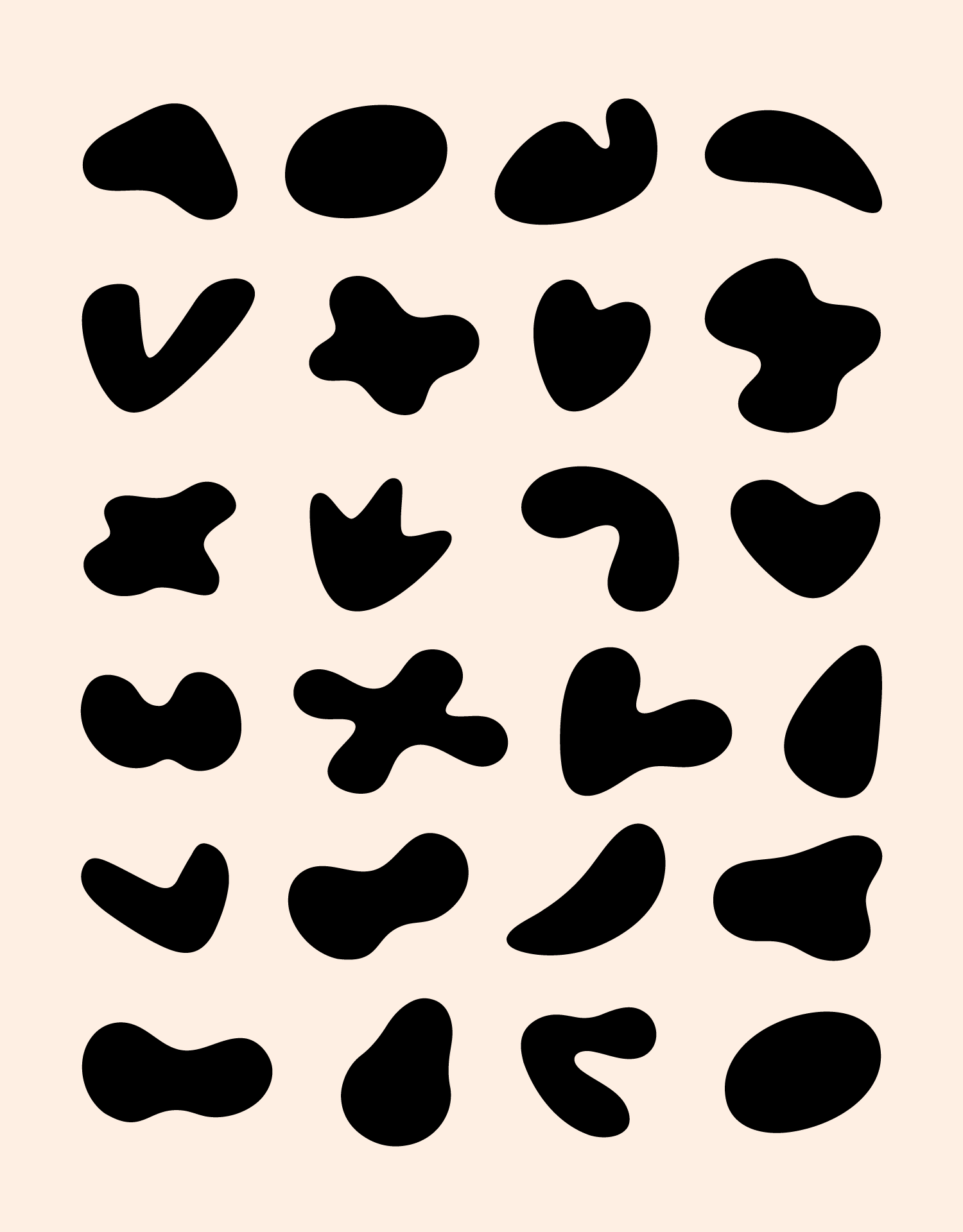 Animated gif of VLOO's visual language of organic shapes based on animal footprints and veganism.