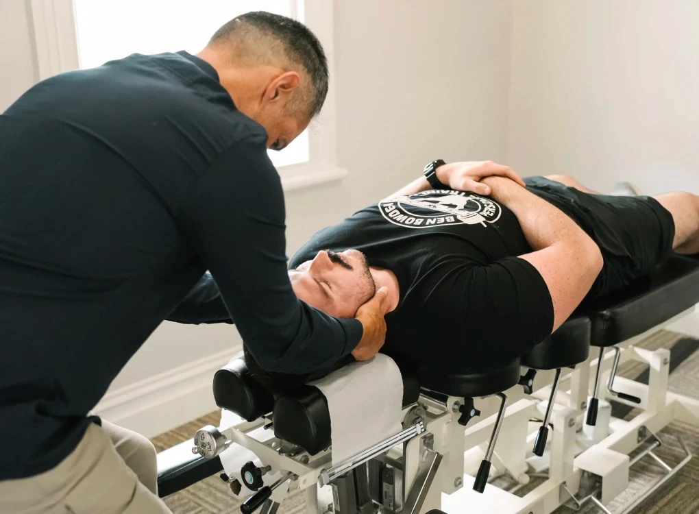 Man getting chiropractic adjustment 