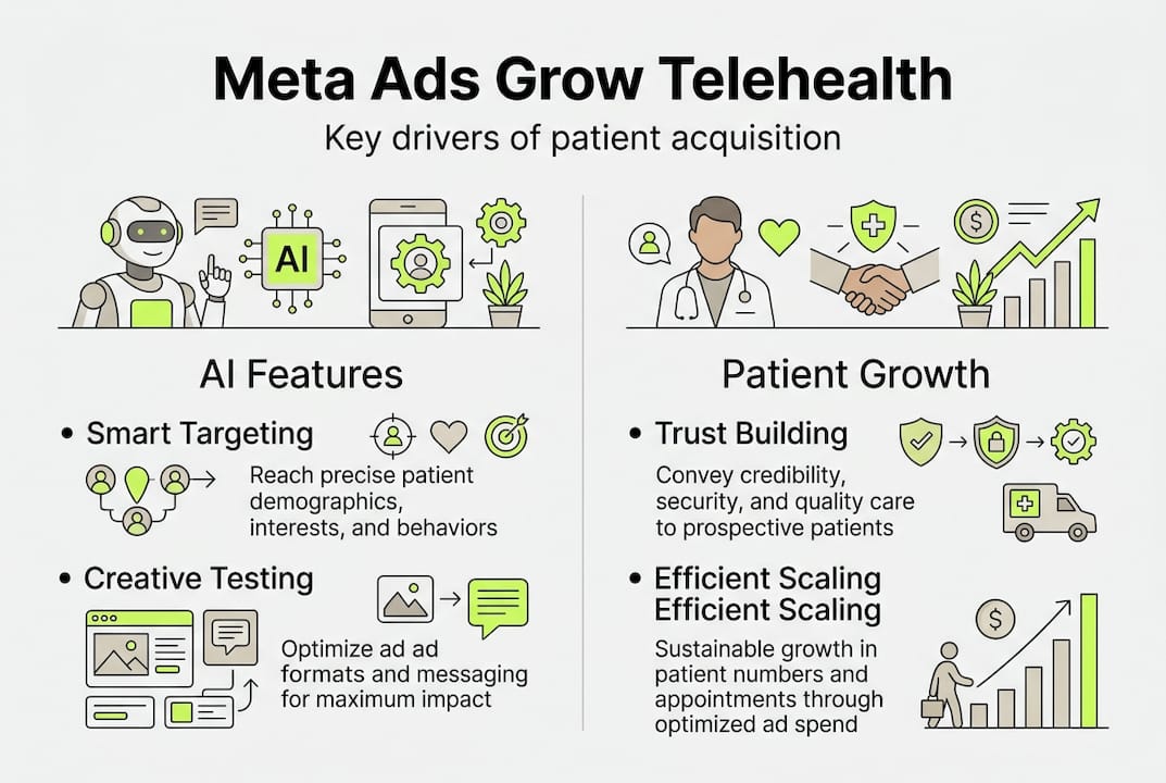 Infographic Meta ads patient growth drivers