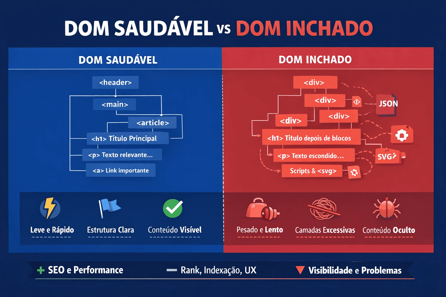 DOM Ruim VS DOM Saudávvel