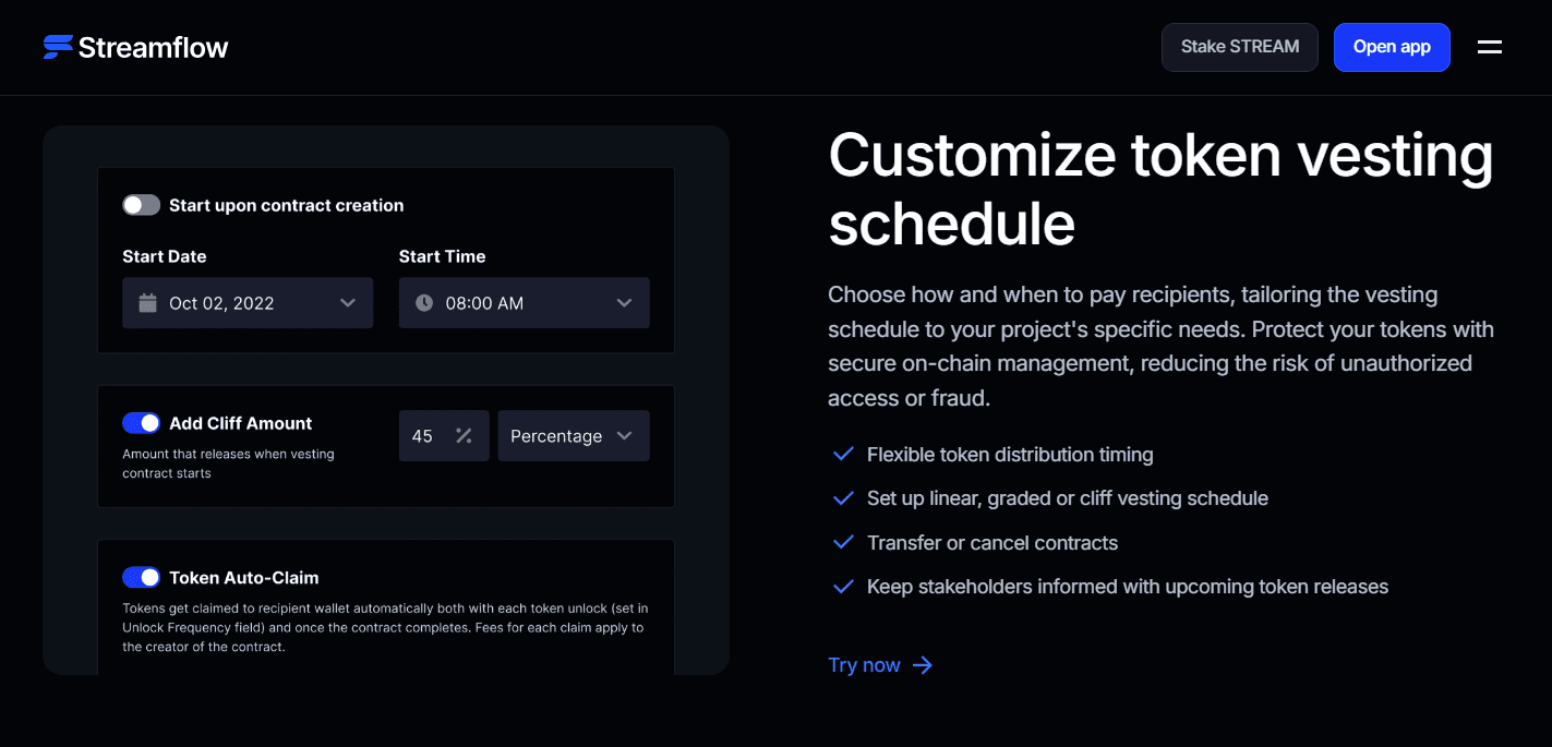Token Vesting Schedules